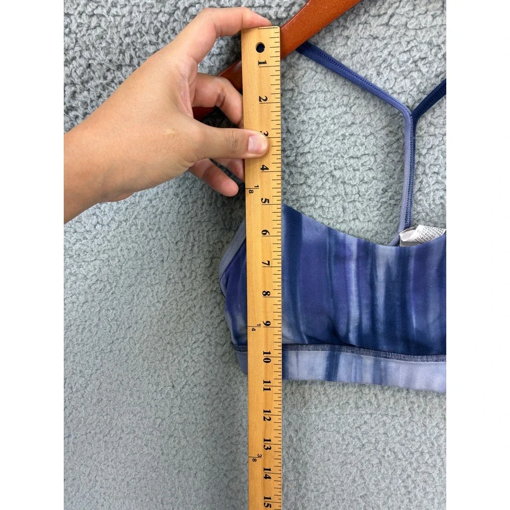 Lululemon Flow Y Strappy Sports Bra Womens 4 Blue Tie Dye Athletic Workout
